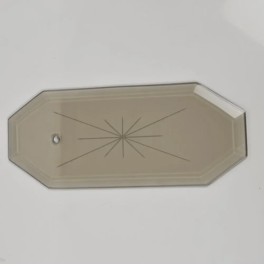 Lot of 8 Mid Century Smoked Glass Chandelier Light Panels Starburst Replacement